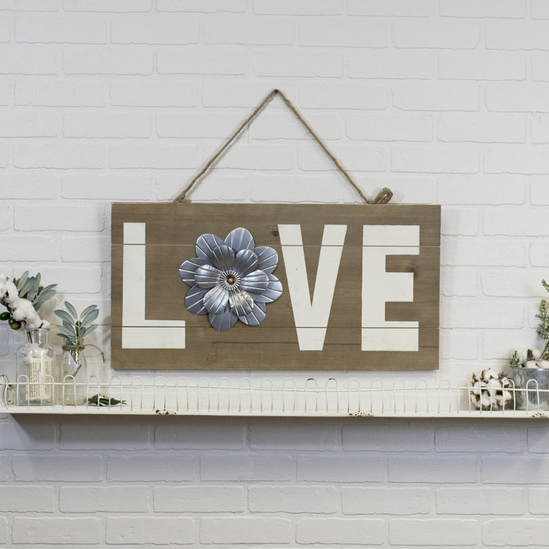 Gracie Oaks Vintage Wooden Love Sign Wall Decor & Reviews Wayfair.ca